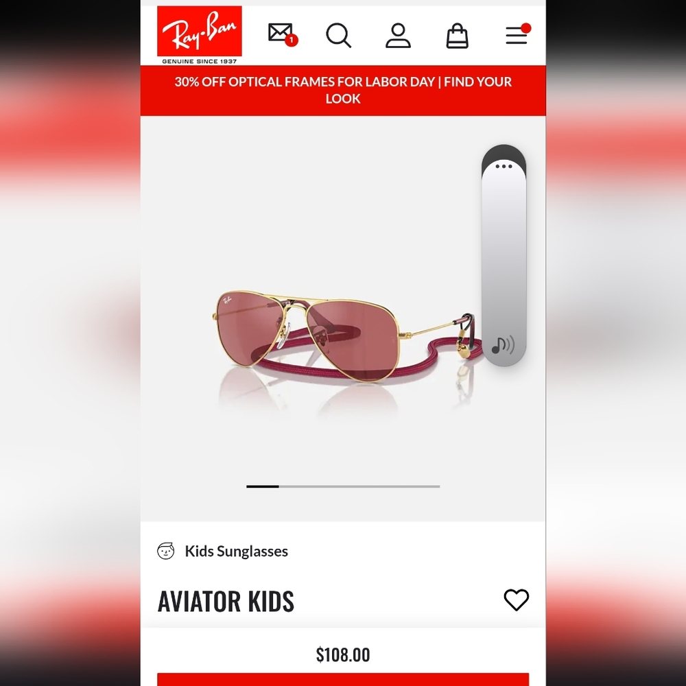 Ray-Ban Gold and Pink Aviator Sunglasses